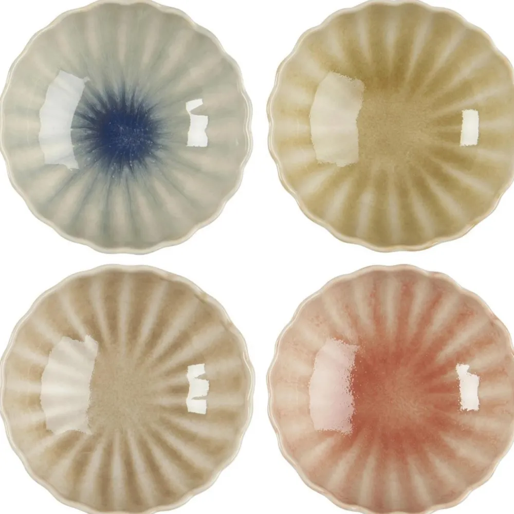 Best Ib Laursen Steingut Schale Blumenförmig 4er Set