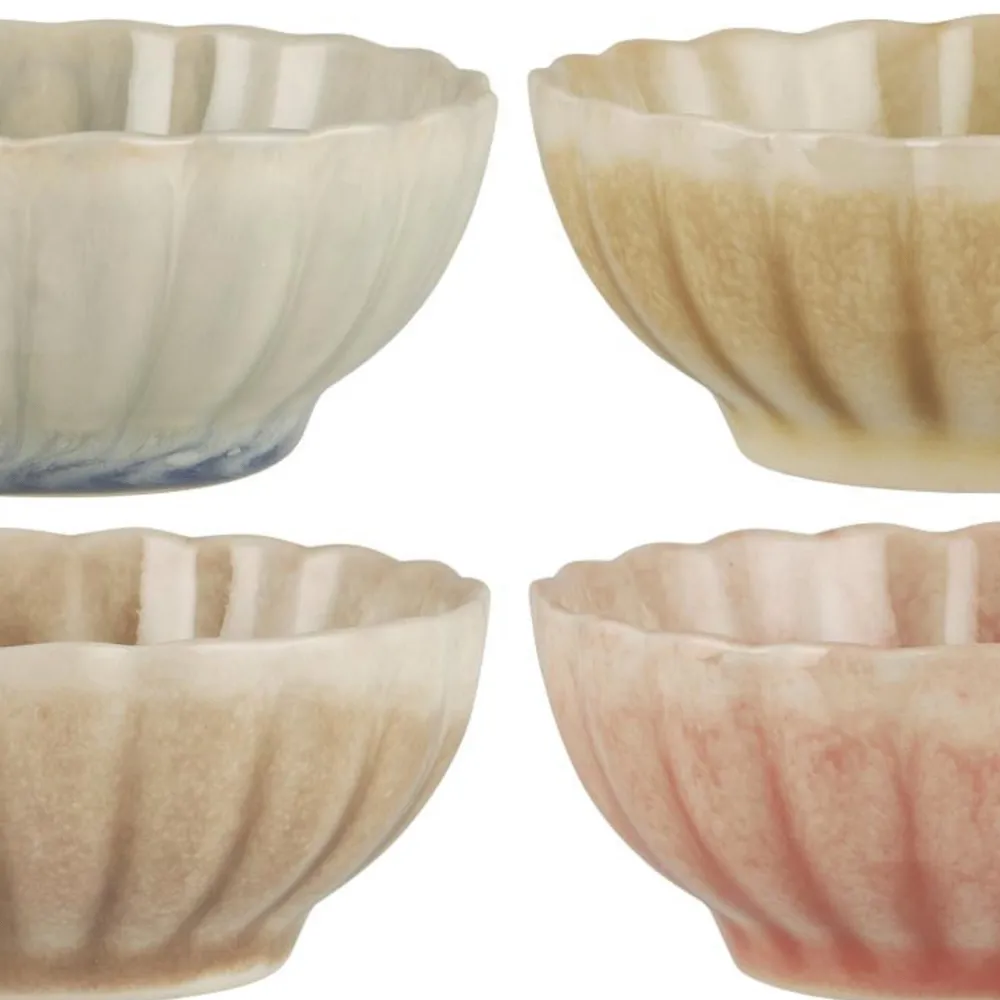 Best Ib Laursen Steingut Schale Blumenförmig 4er Set