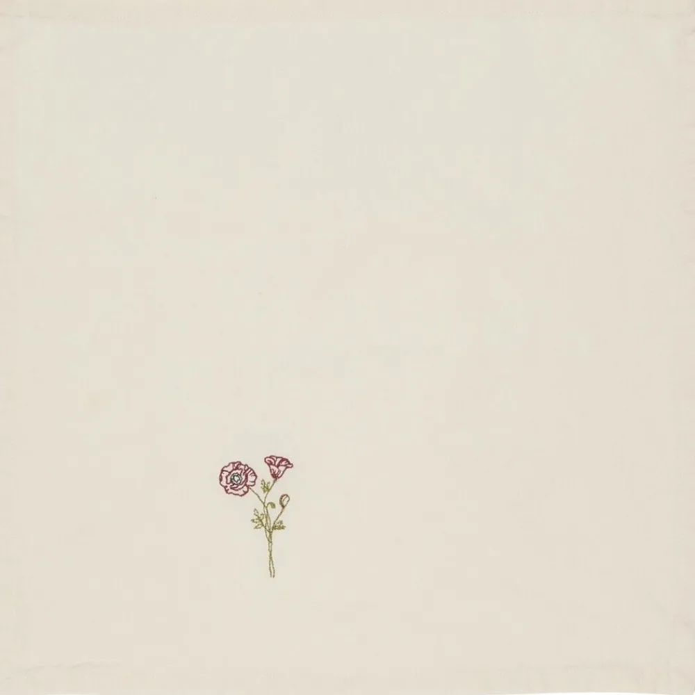 Online IB Laursen Stoffserviette Flora mit aufgestickten Blumen
