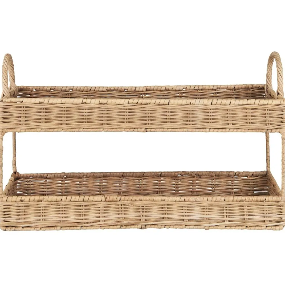 Sale IB Laursen Tablett mit 2 Etagen aus Rattan