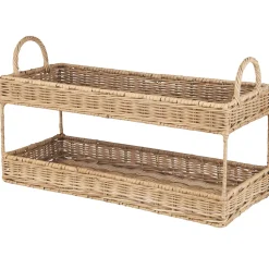 Sale IB Laursen Tablett mit 2 Etagen aus Rattan