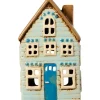 Best IB Laursen Teelichthaus Visby blaue Tür braunes Dach
