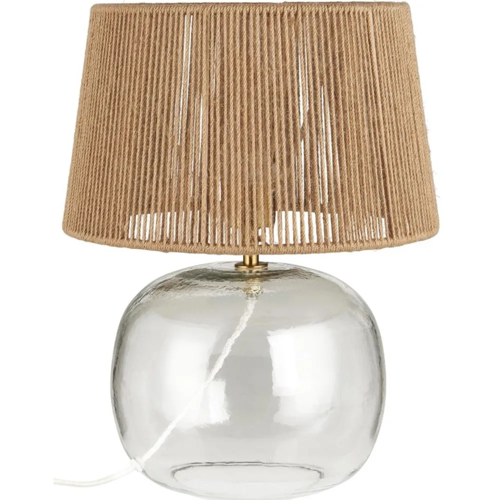 New IB Laursen Tischlampe Ghana aus Glas und Jute