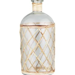 Clearance IB Laursen Vase, Flasche Glas mit Rattangeflecht