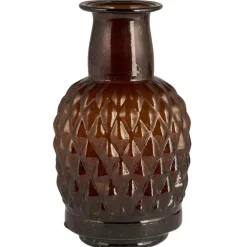 Best IB Laursen Vase mit langem Hals Karomuster mundgeblasen
