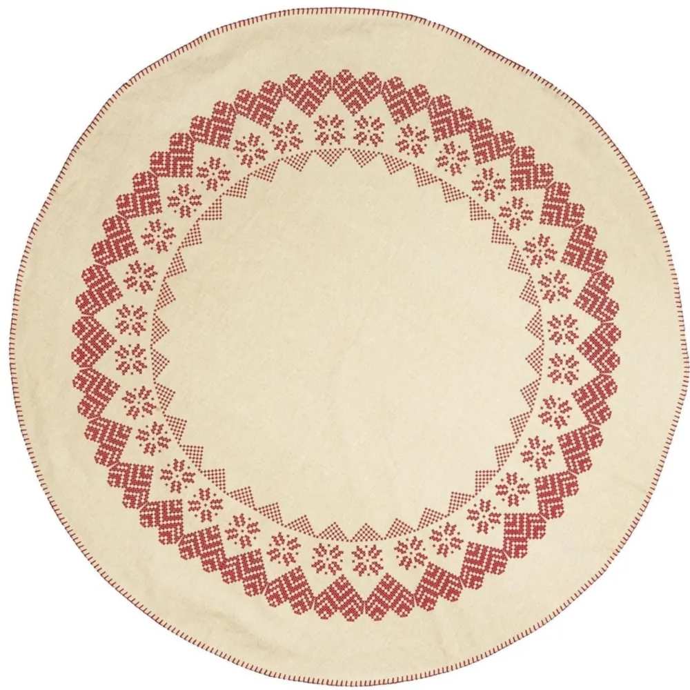 Discount IB Laursen Weihnachtsbaumteppich mit Randstickerei