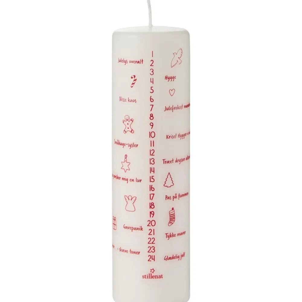 New IB Laursen Weihnachtskerze 1-24 weiß mit Zahlen und dänischem Text