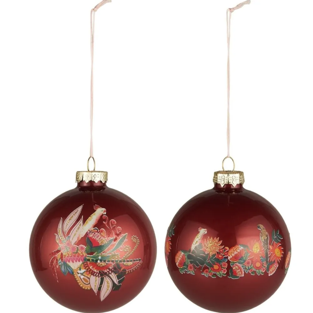 IB Laursen Weihnachtskugel 2er-Set mit Papageienmotive