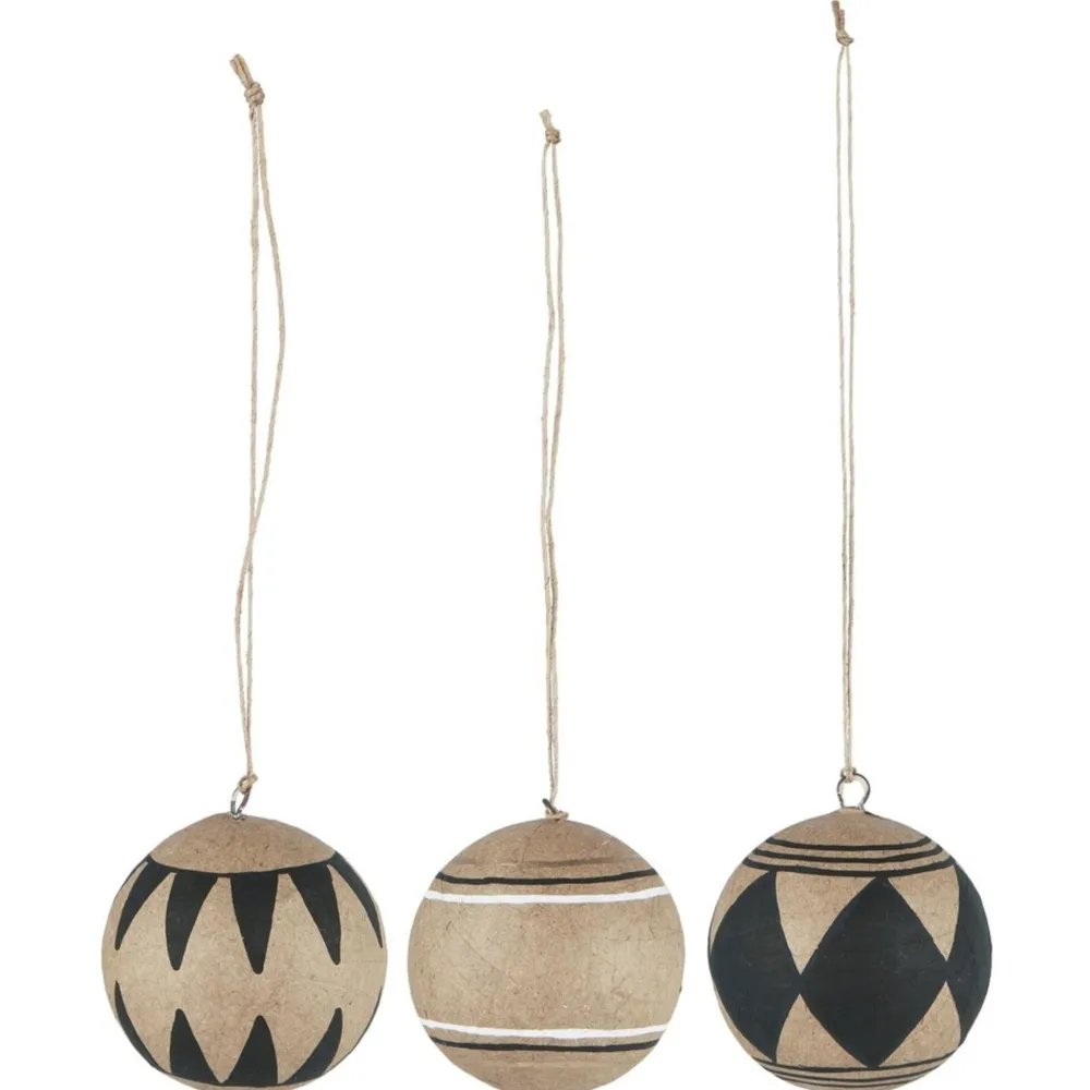 Clearance IB Laursen Weihnachtskugel 3er-Set aus Pappmaché