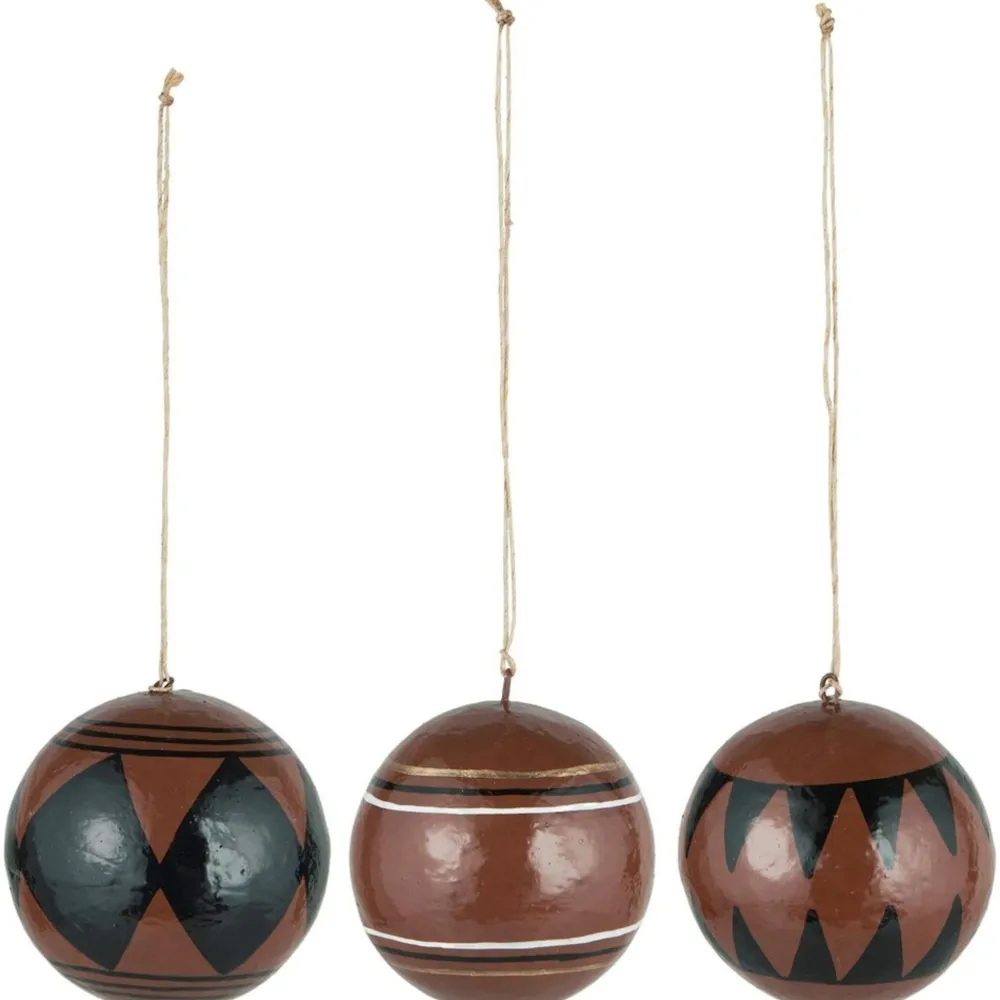 Clearance IB Laursen Weihnachtskugel 3er-Set aus Pappmaché