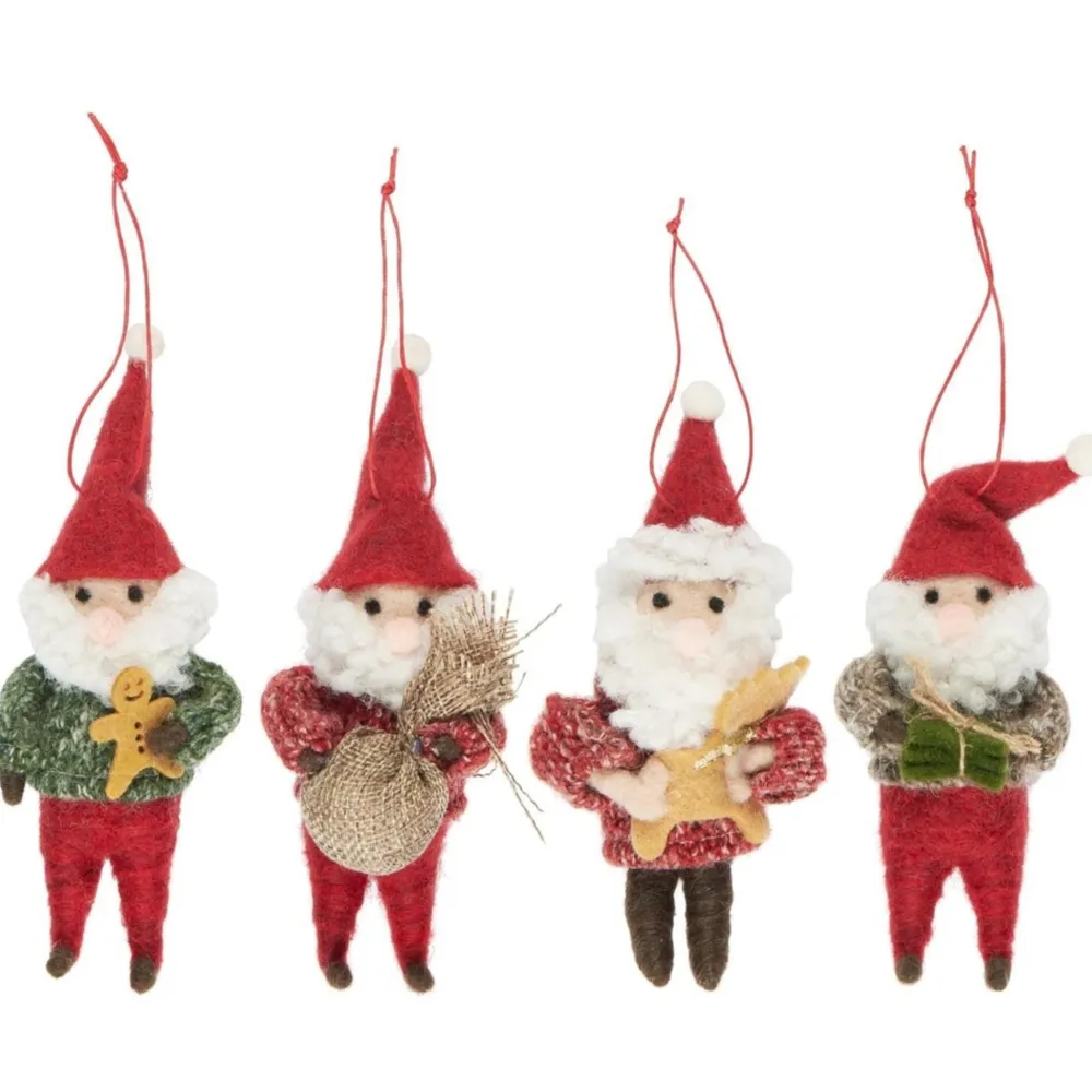 Outlet IB Laursen Wichtelmännchen 4er-Set Aufhänger aus Filz