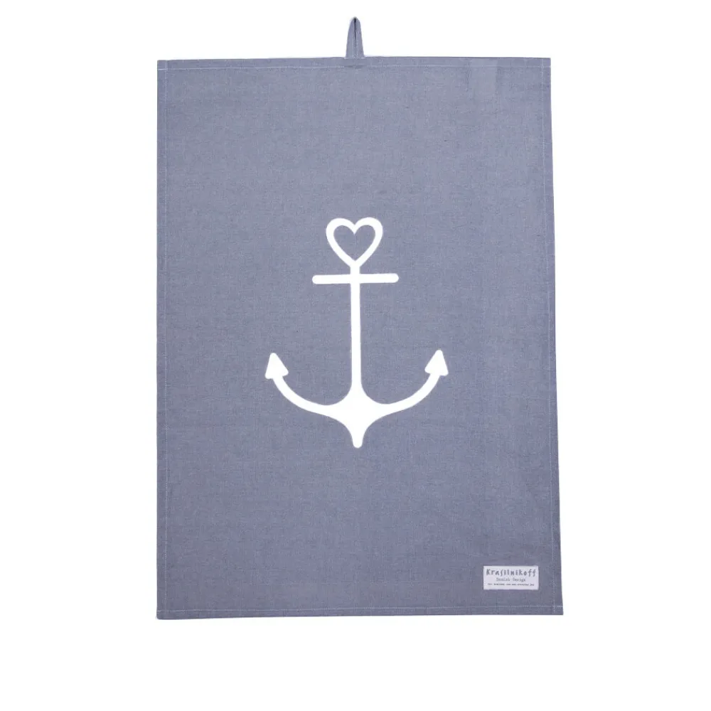 Outlet Krasilnikoff Geschirrhandtuch Anchor mit Anker Motiv