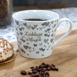 Outlet Krasilnikoff Happy Cup Lieblings Mensch, grau