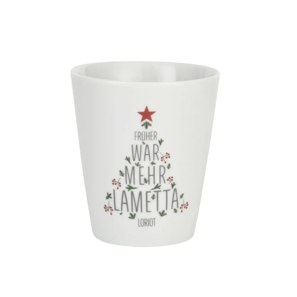 Sale Krasilnikoff Happy Mug Becher Früher war mehr Lametta