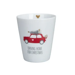 Clearance Krasilnikoff Happy Mug, Driving Home for Christmas, Red