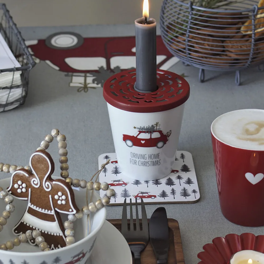 Clearance Krasilnikoff Happy Mug, Driving Home for Christmas, Red