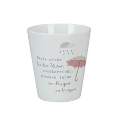 New Krasilnikoff Happy Mug, Warte nicht bis der Sturm vorüberzieht