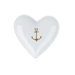 Best Krasilnikoff Herz Schale, Tablett Gold Anchor