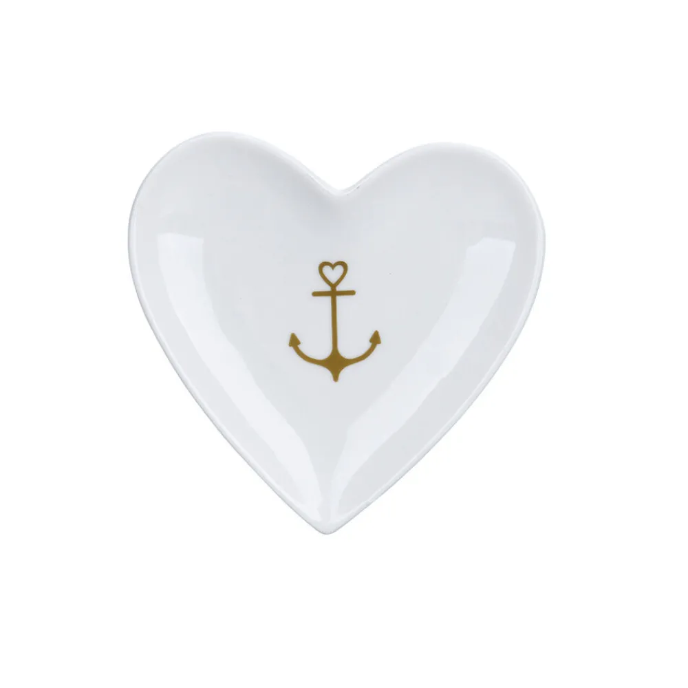 Best Krasilnikoff Herz Schale, Tablett Gold Anchor