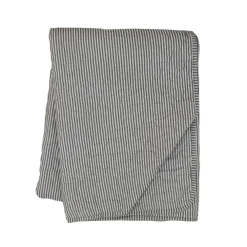 Online Krasilnikoff Quilt mit dünnen Streifen, Schwarz/Weiß