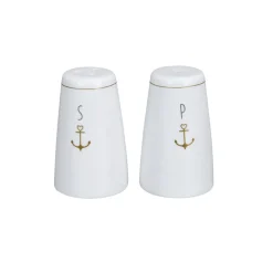 Sale Krasilnikoff Salz und Pfefferstreuer Set Gold Anchor