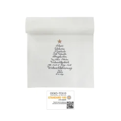 Clearance Krasilnikoff Tischläufer Christmas Words, Weiß