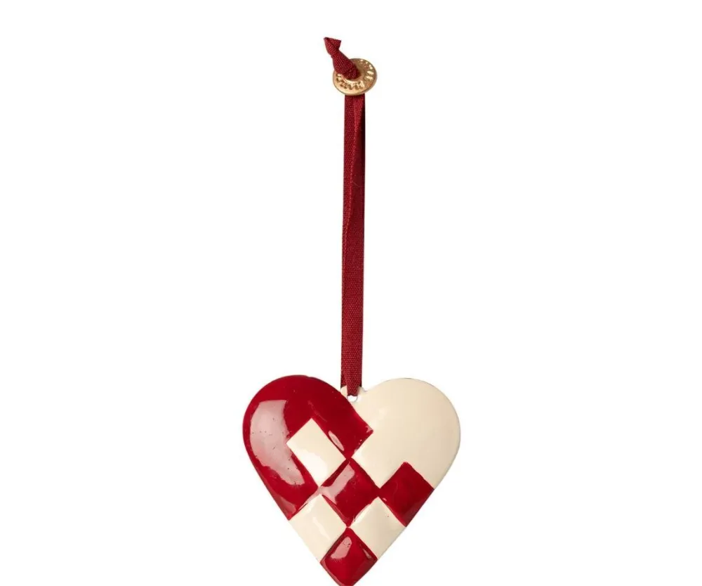 Discount Maileg Metall Herz Ornament geflochten