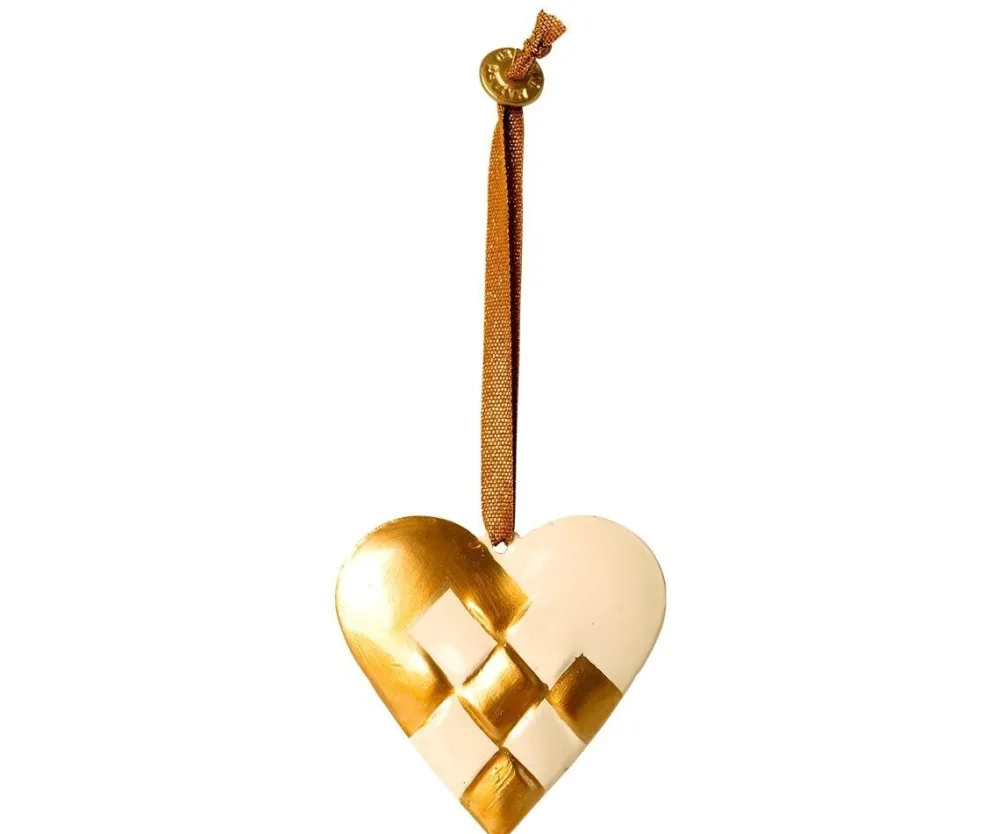 Discount Maileg Metall Herz Ornament geflochten