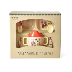 Outlet RICE Baby Geschirrset Wildlife Print aus Melamin