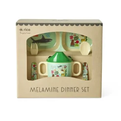 Outlet RICE Baby Geschirrset Wildlife Print aus Melamin
