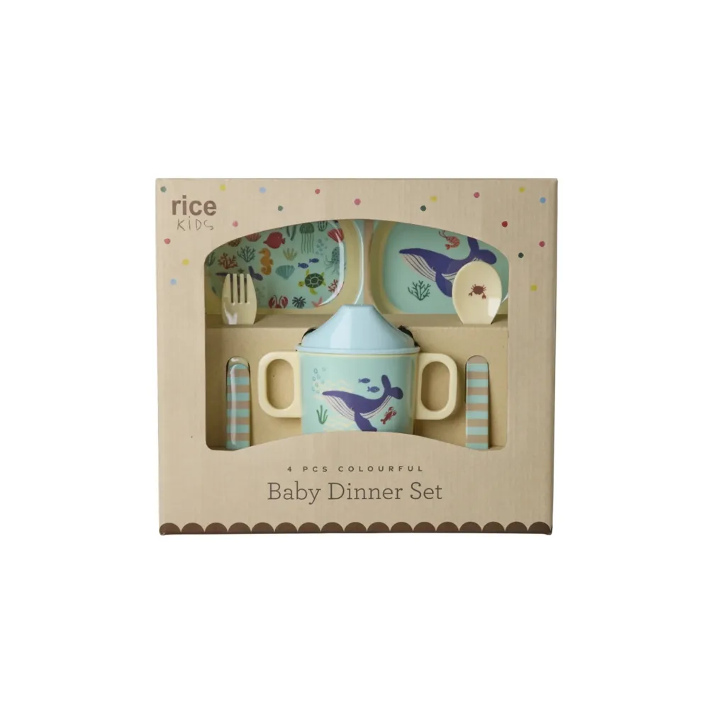 Clearance RICE Baby-Geschirrset Fun Fair Geschenkbox