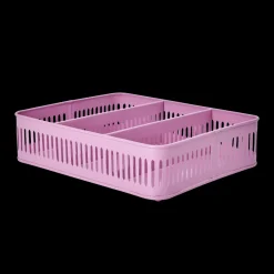 Outlet RICE Besteck Korb aus Metall, pink