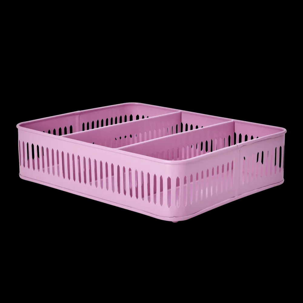 Outlet RICE Besteck Korb aus Metall, pink