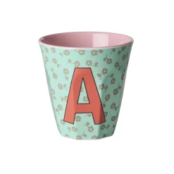 New RICE Buchstaben-Becher mit Blumen Medium