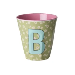 New RICE Buchstaben-Becher mit Blumen Medium