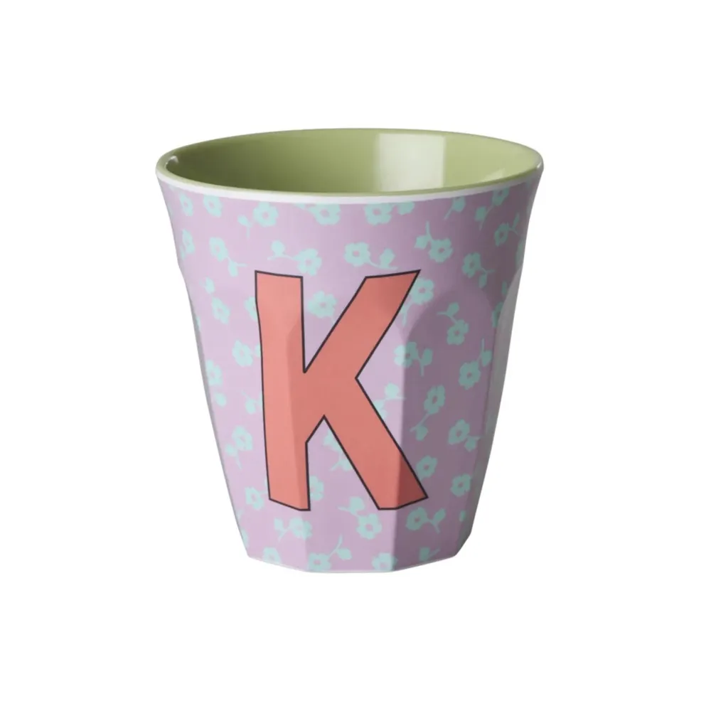 New RICE Buchstaben-Becher mit Blumen Medium