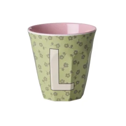 New RICE Buchstaben-Becher mit Blumen Medium