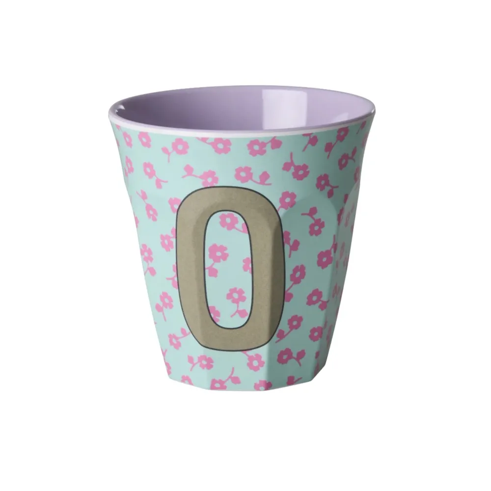 New RICE Buchstaben-Becher mit Blumen Medium
