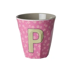 New RICE Buchstaben-Becher mit Blumen Medium
