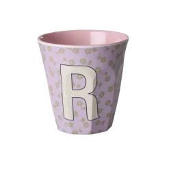New RICE Buchstaben-Becher mit Blumen Medium