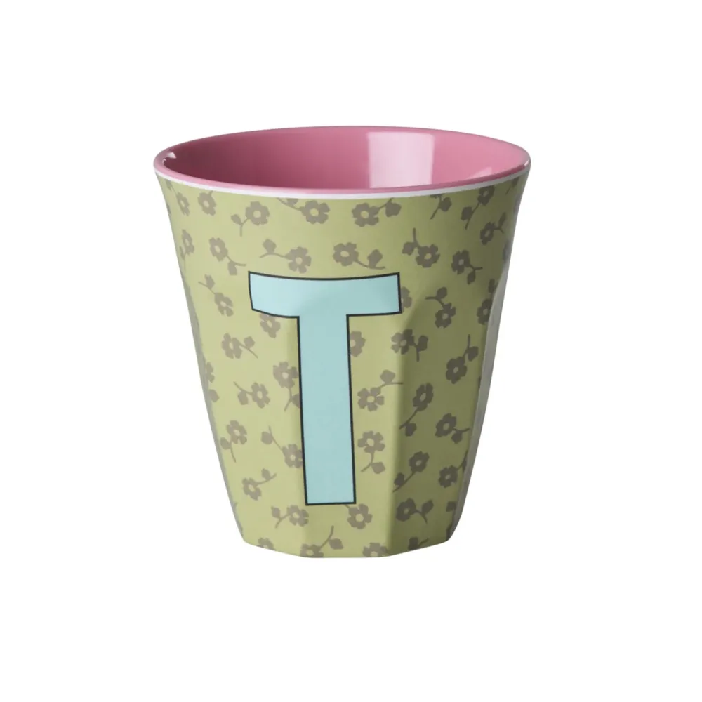 New RICE Buchstaben-Becher mit Blumen Medium