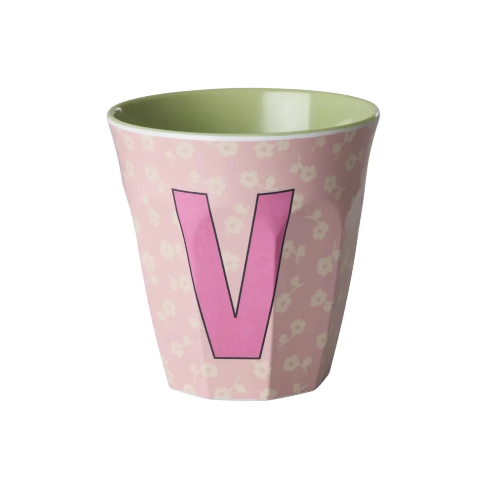 New RICE Buchstaben-Becher mit Blumen Medium