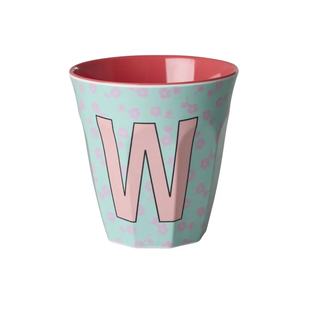 New RICE Buchstaben-Becher mit Blumen Medium