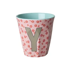 New RICE Buchstaben-Becher mit Blumen Medium