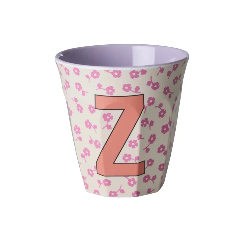 New RICE Buchstaben-Becher mit Blumen Medium