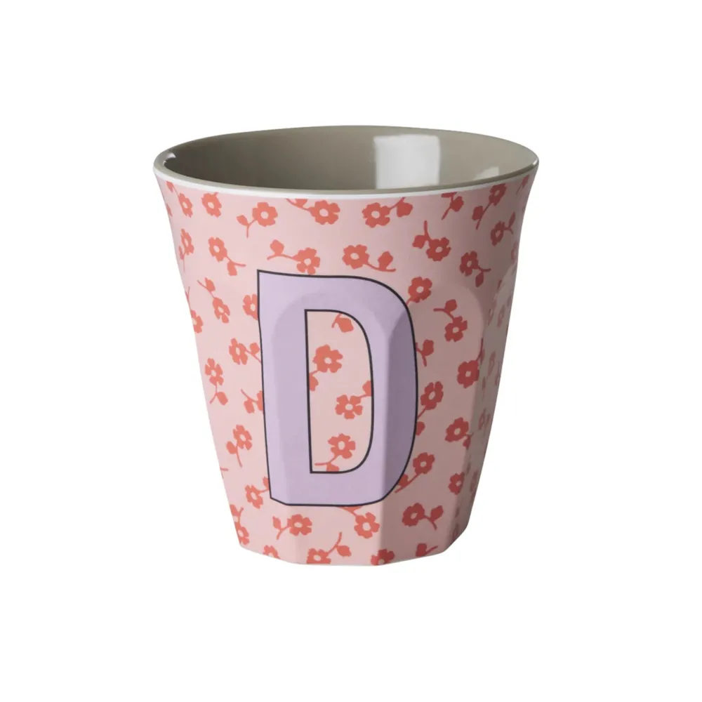 New RICE Buchstaben-Becher mit Blumen Medium