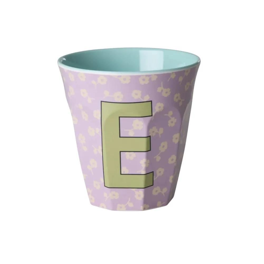 New RICE Buchstaben-Becher mit Blumen Medium