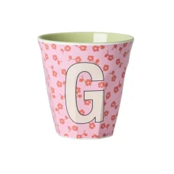 New RICE Buchstaben-Becher mit Blumen Medium