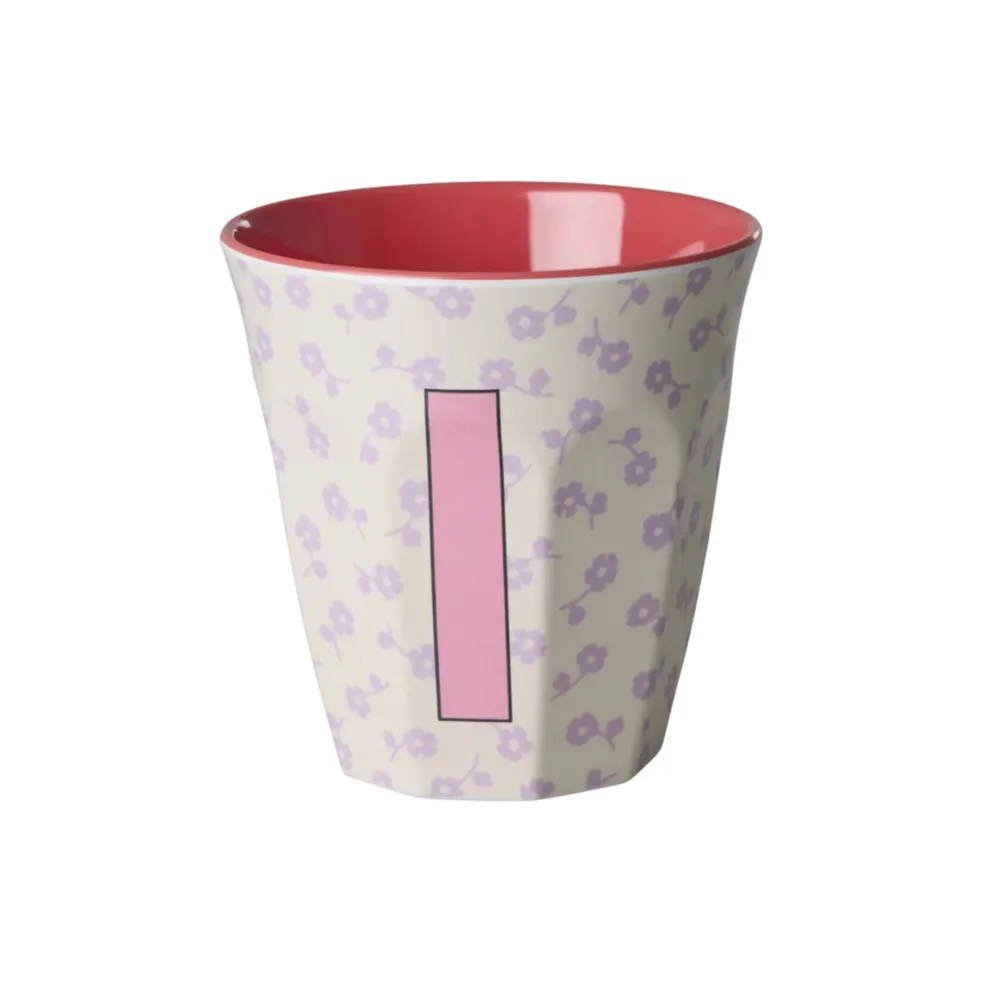 New RICE Buchstaben-Becher mit Blumen Medium