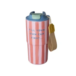 Sale RICE Edelstahl Thermo Cup Organic Stripes, Thermobecher
